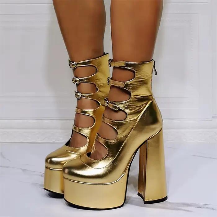 Bottes mi-mollet respirantes pour femmes, bottes mi-mollet respirantes, plate-forme haute imperméabl