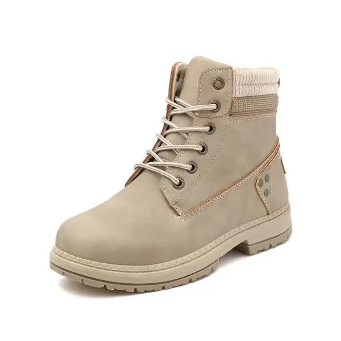 Bottes courtes de style européen et américain pour femmes, nouvelle collection 2026, à semelle plate