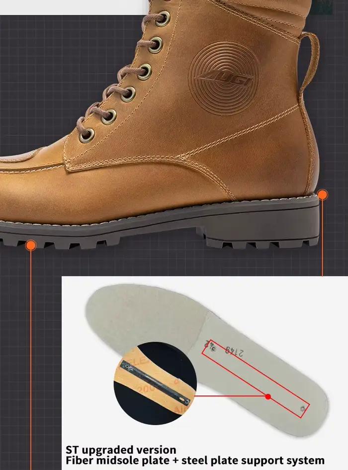 Bottes de moto rétro en cuir de vache pour hommes et femmes, Anti-chute, équipement d'équitation de Motocross Vintage, vêtements décontractés, résistants au déplacement