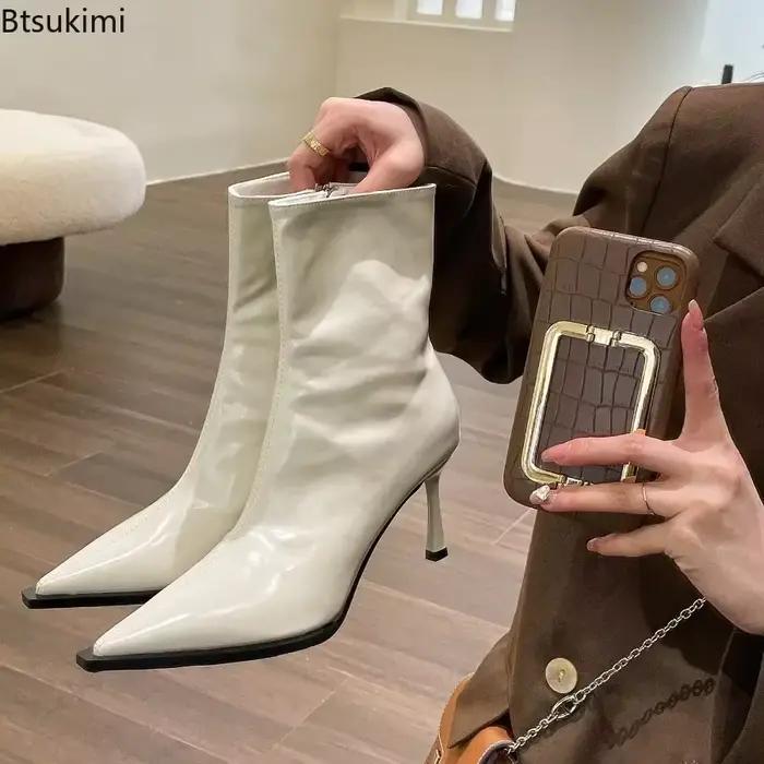 Bottines Courtes Sexy pour Femmes 2026 – Chaussures Rétro à Bout Pointu
