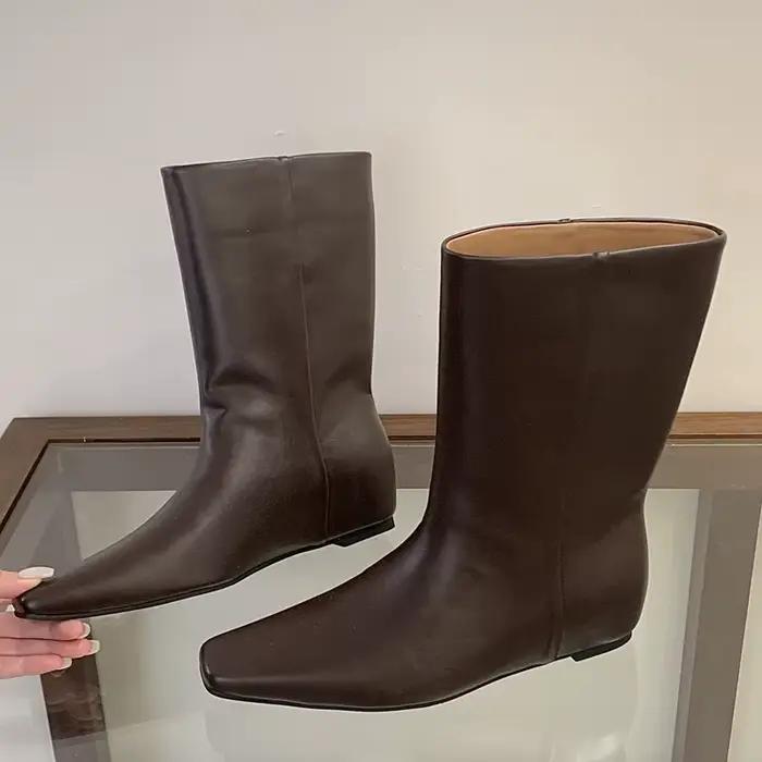 Eilyken – bottines confortables en cuir PU souple à bout pointu pour femme