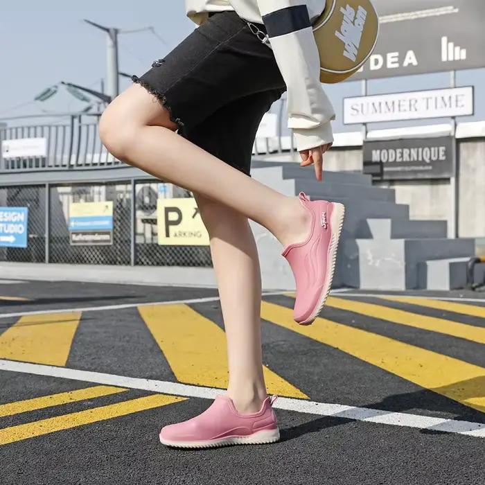 Bottes de pluie basses pour femmes, imperméables et antidérapantes, idéales pour la cuisine, le shopping et le lavage de voiture – Chaussures tendance printemps-automne