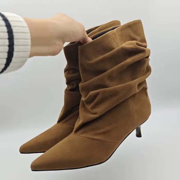 Aneikeh 2026 hiver bottines Femmes Botas bout pointu