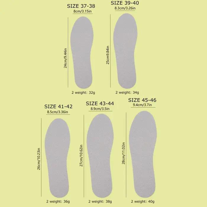 2 paires hommes femmes semelles déodorantes doux Absorption des chocs chaussures de Sport coussinet respirant vigoureux marche Sport semelles unisexe