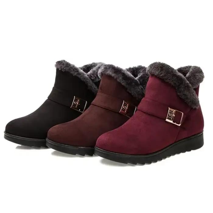 YAERNI femmes chaud bottines fausse fourrure hiver femmes imperméable anti-dérapant cheville bottine chaud fourrure chaussures BootenE1189