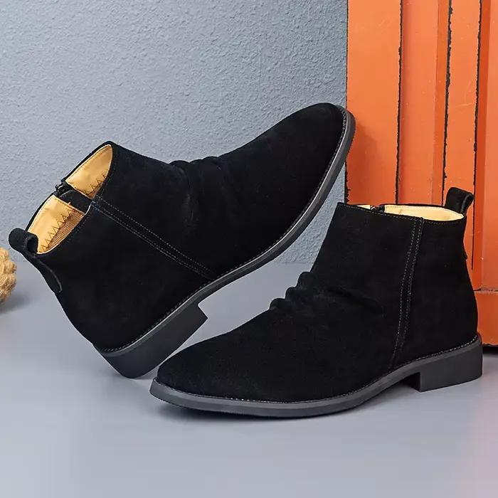 Bottines Chelsea en cuir véritable pour hommes