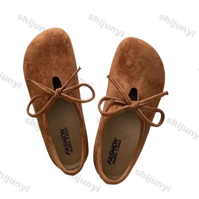 Mocassins pour femmes, nouvelle mode printemps automne, Vintage, nœud papillon, chaussures plates d'extérieur à semelle souple, légères et confortables, chaussures de luxe Mary Jane