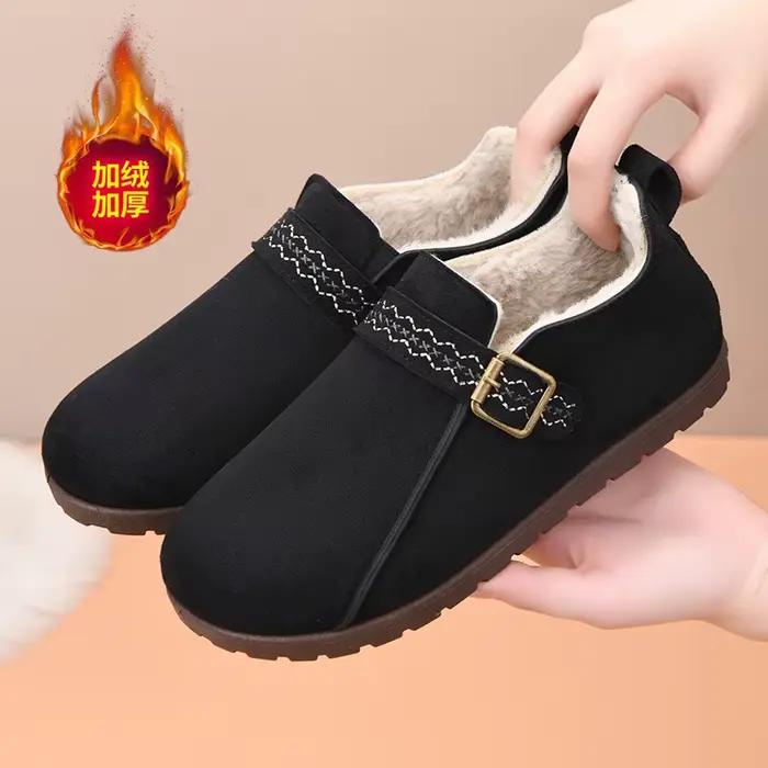 Bottes de neige pour femmes 2026 – Nouvelles chaussures d'hiver confortables et chaudes en coton avec fourrure