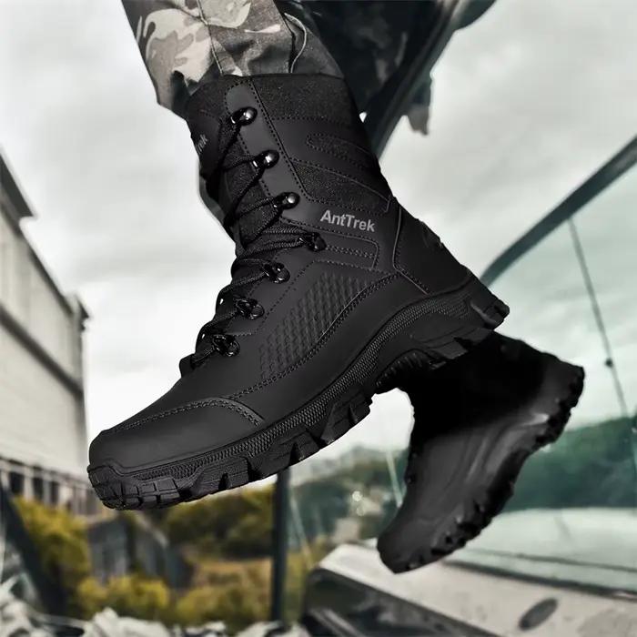 Bottes tactiques d'extérieur, bottes de camping et de randonnée, bottes d'entraînement militaires à tige haute, bottes de chasse.