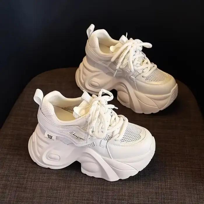 Printemps automne haute sur plate-forme chaussures pour dames esthétique 39 décontracté vulcanisé chaussure coréenne légère marche pas cher chaussures pour femmes vente