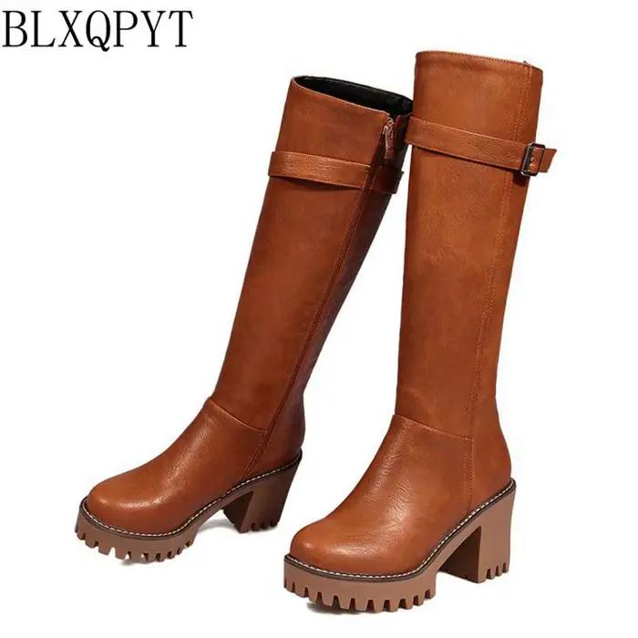 BLXQPYT Plus Vente Femmes Hiver Chaussures Bottes Hautes Au Genou