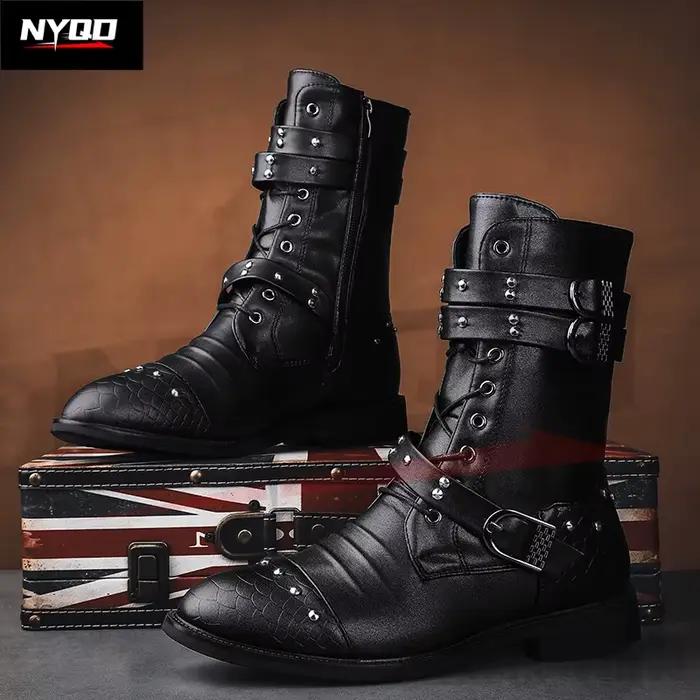 2024 nouvelles bottes mi-baril bottes d'honneur moto bottes de performance pour hommes chaussures de moto botas moto 37-45 taille chaussures de moto