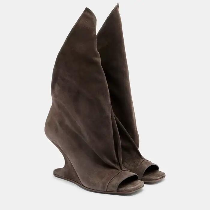 Nouvelles bottes courtes à talon épais et ouvertes style Alien Heel pour femmes printemps été automne occasions spéciales