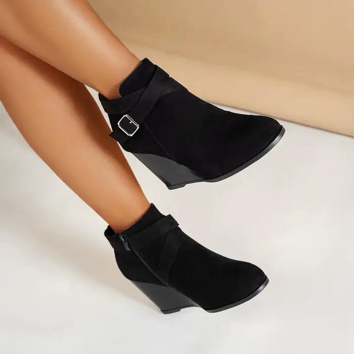 Bottes de travail confortables à talons compensés pour femmes