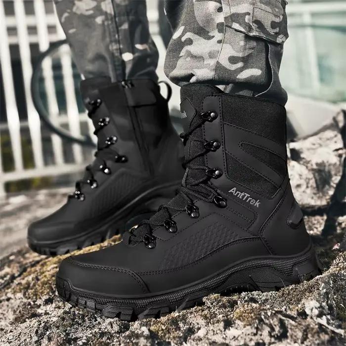 Bottes tactiques d'extérieur, bottes de camping et de randonnée, bottes d'entraînement militaires à tige haute, bottes de chasse.