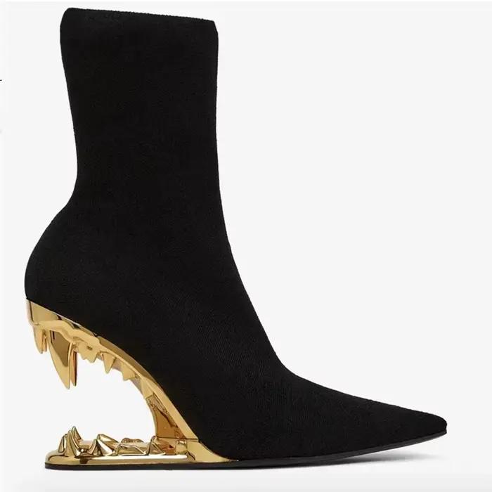 Nouvelles bottines noires à bout pointu pour femme