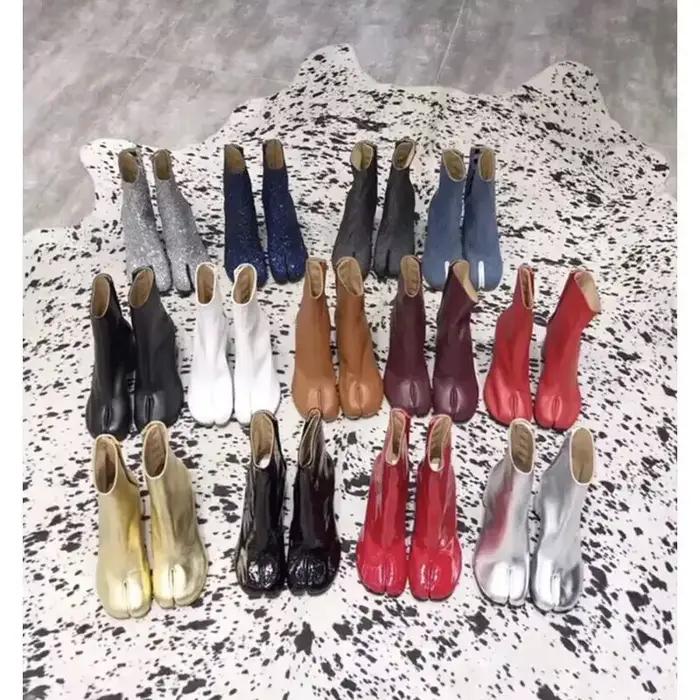2024 marque Design Tabi bottes bout fendu gros talon haut femmes