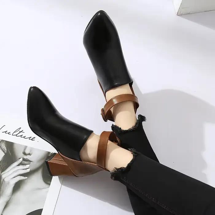 Bottes pointues noires à talons hauts pour femmes
