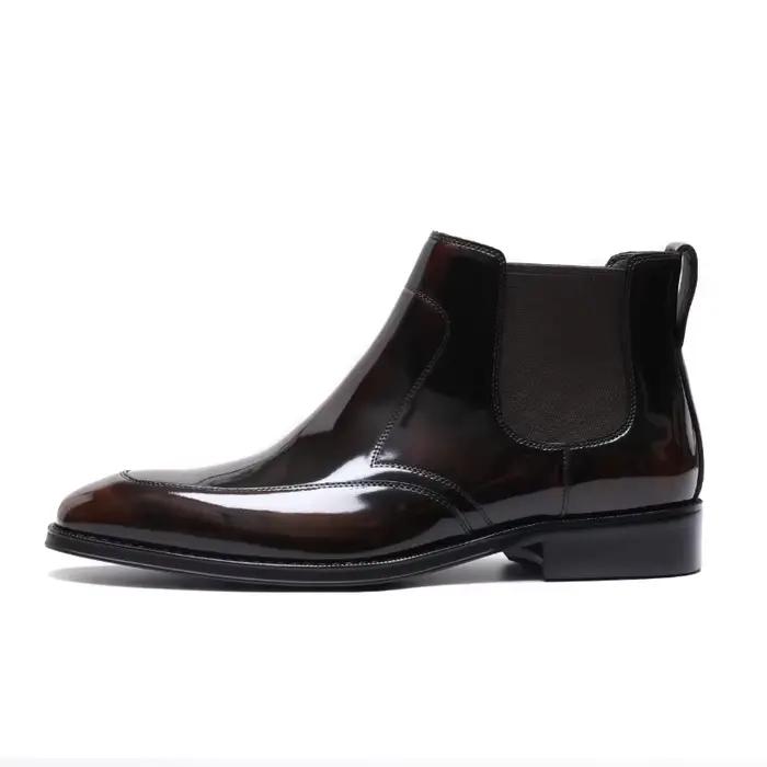 Bottes Chelsea à bout carré de style britannique pour hommes
