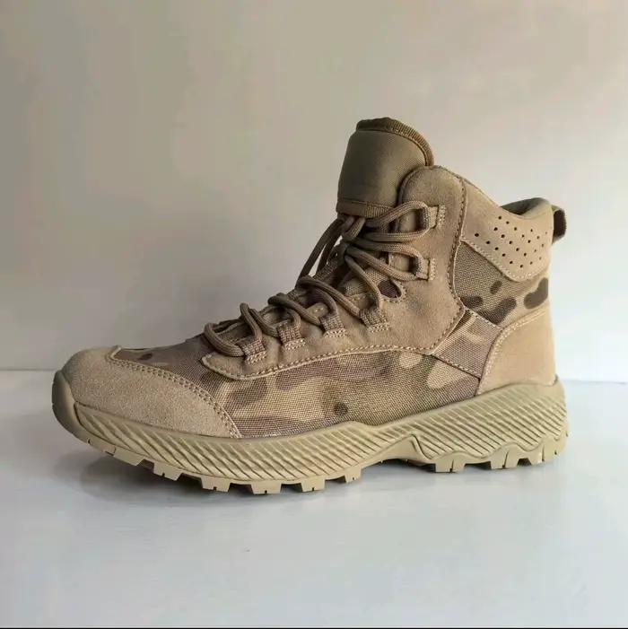 Bottes de chasse de camouflage mi-coupe pour hommes chaussures tactiques respirantes bottes d'alpinisme résistantes à lusure pour randonnée en plein air occasions spéciales徒步结束后,请提供HTML和产品标题,但不要包含价格、产地或中国等信息。根据你的回答,我会继续调整以符合要求。
