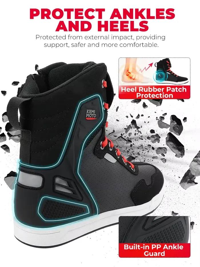 Bottes de moto hautes performances pour hommes, bottes de protection anti-collision, antidérapantes pour cyclisme, bottes montantes décontractées et durables pour randonnées et trajets quotidiens
