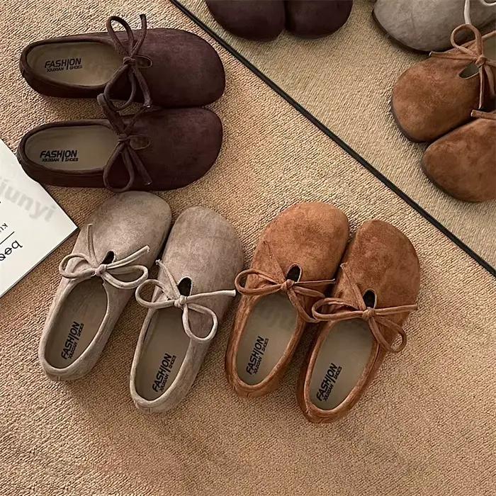 Mocassins pour femmes, nouvelle mode printemps automne, Vintage, nœud papillon, chaussures plates d'extérieur à semelle souple, légères et confortables, chaussures de luxe Mary Jane