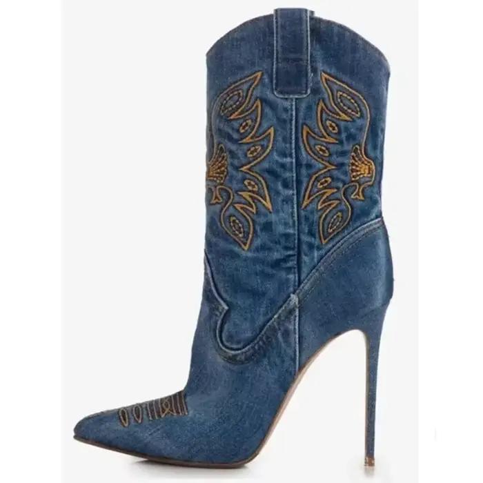 Bottes mi-mollet western pour femme
