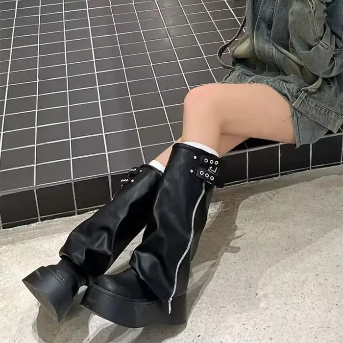 Western Knight Boots 2025 nouvelles bottes longues pour femmes en automne et en hiver