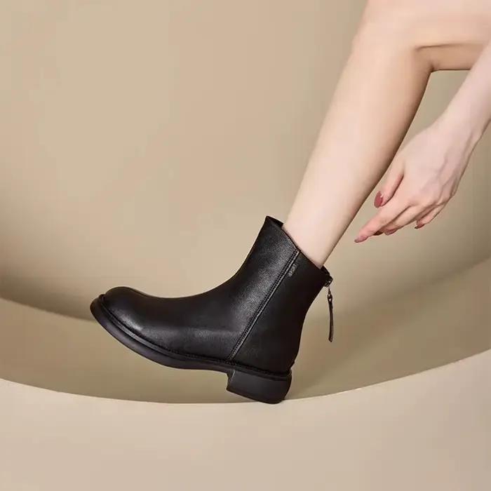 2025 femmes Chelsea bottes en cuir véritable automne hiver mode femmes bottines rétro Marton bottes dames chaussures