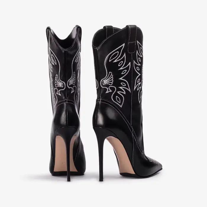 Bottes mi-mollet western pour femme