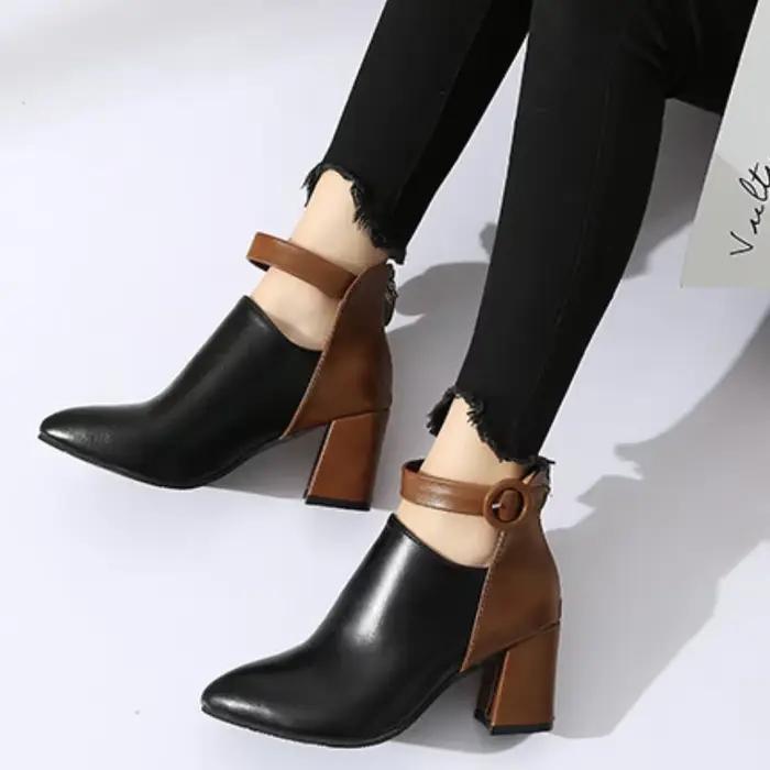 Bottes pointues noires à talons hauts pour femmes
