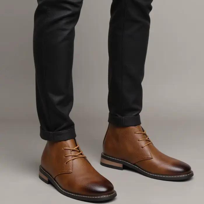 Bottes en cuir 2026 – Nouvelle collection confortable et tendance pour homme – Style décontracté type Desert Boots