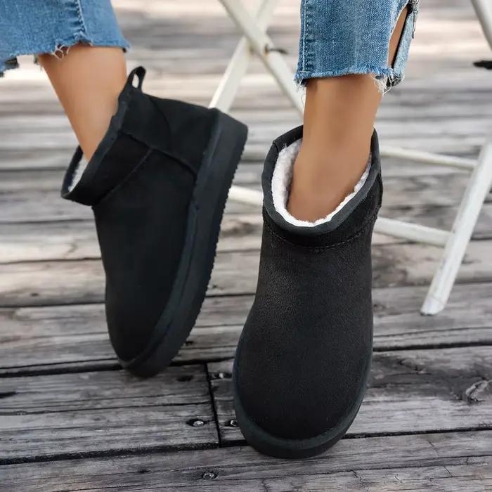 Bottines d'hiver décontractées en peluche pour femmes