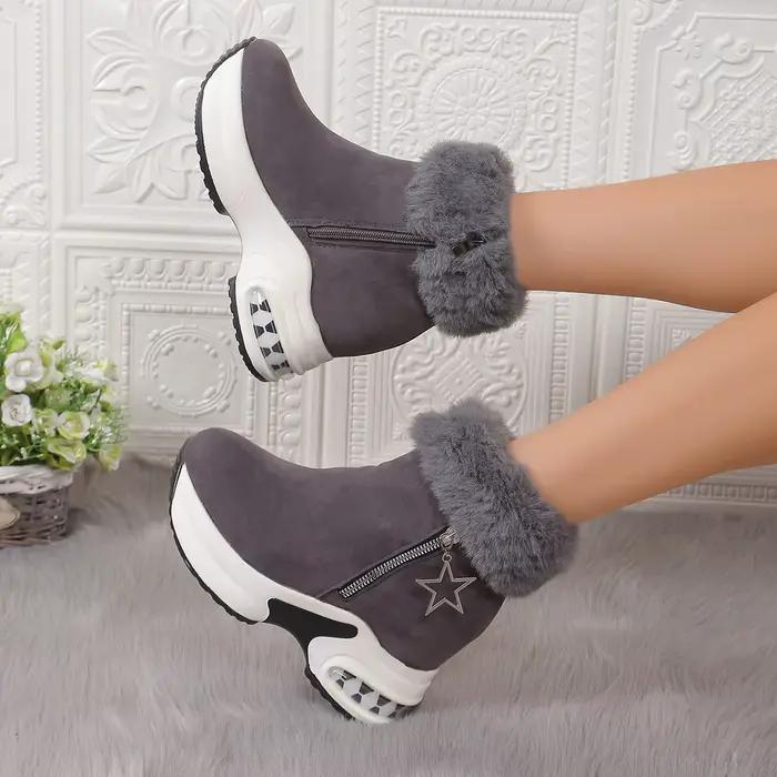 Bottes de neige décontractées à talons hauts pour femmes
