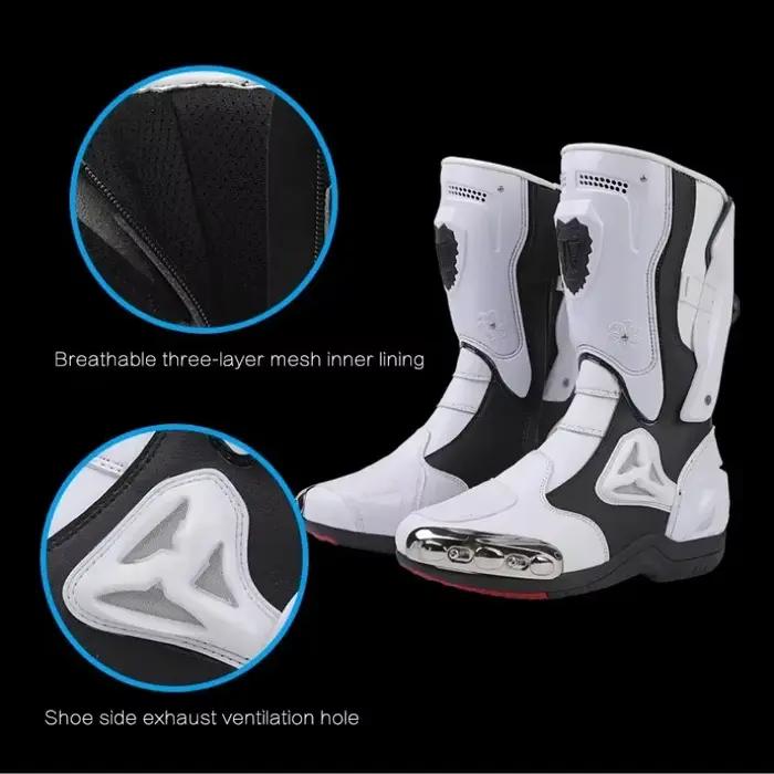 Wolf bottes de Motocross en cuir hommes anti-dérapant