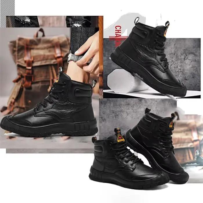 Bottes d'équitation de moto noires pour hommes