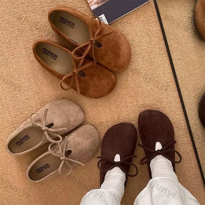 Mocassins pour femmes, nouvelle mode printemps automne, Vintage, nœud papillon, chaussures plates d'extérieur à semelle souple, légères et confortables, chaussures de luxe Mary Jane