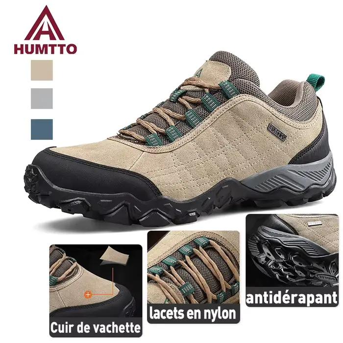 Humtto – chaussures de randonnée en cuir résistantes à l'usure pour hommes, chaussures de Sport en plein air à lacets, baskets d'escalade, de Trekking et de chasse, nouvelle collection