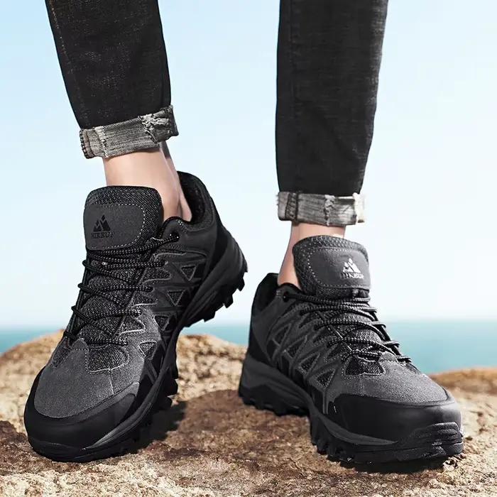HIKEUP-Chaussures de Randonnée en Cuir pour Homme, Chaussures de Trekking, Course Technique, Modèle de Voiture de dehors, décennie s de Construction, Ville Mécanique