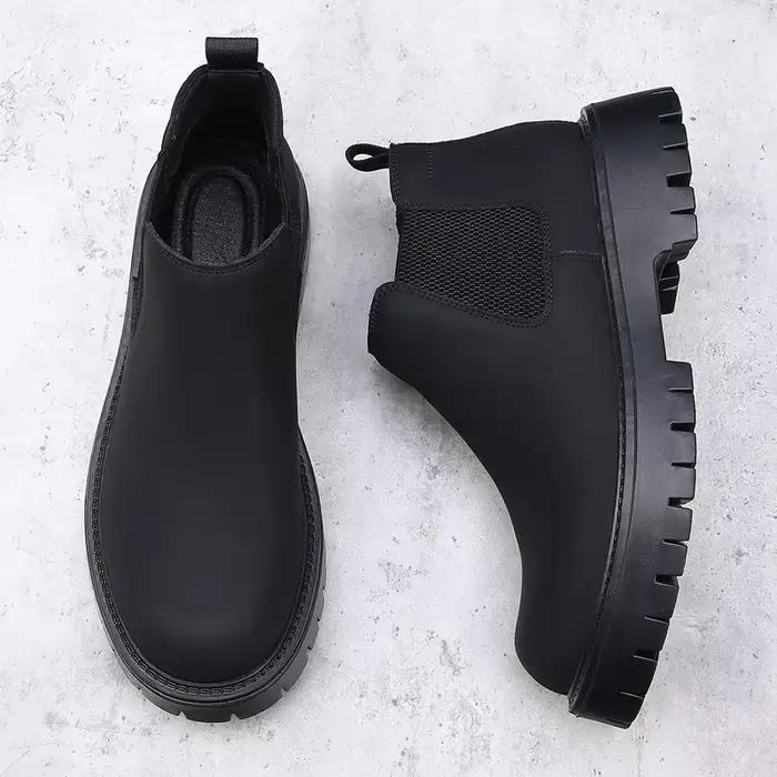 Bottes Chelsea pour hommes grande taille à semelle épaisse