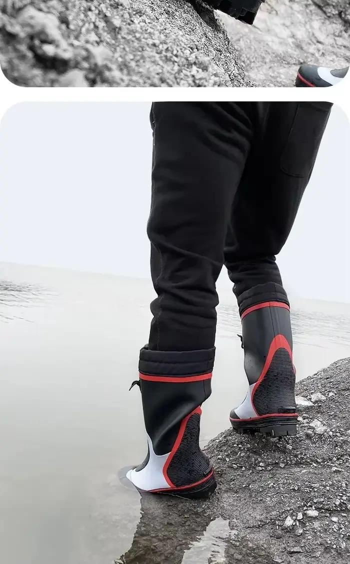 Bottes de pêche imperméables pour hommes, clous en acier antidérapants, caoutchouc extérieur, résistantes à l'usure, chaussures antidérapantes, Sea Reef
