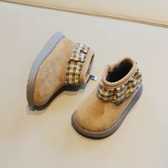 Bottes en cuir doublées chaudes pour filles, bottes d'hiver en peluche douce, antidérapantes, Chic et confortables, pour la maternelle, nouvelle collection 2025
