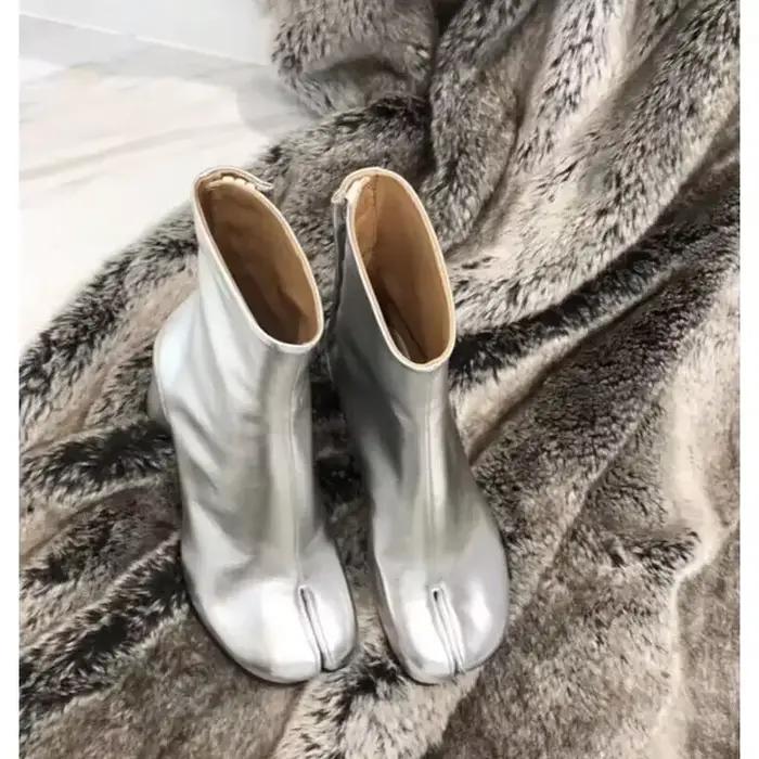 2024 marque Design Tabi bottes bout fendu gros talon haut femmes
