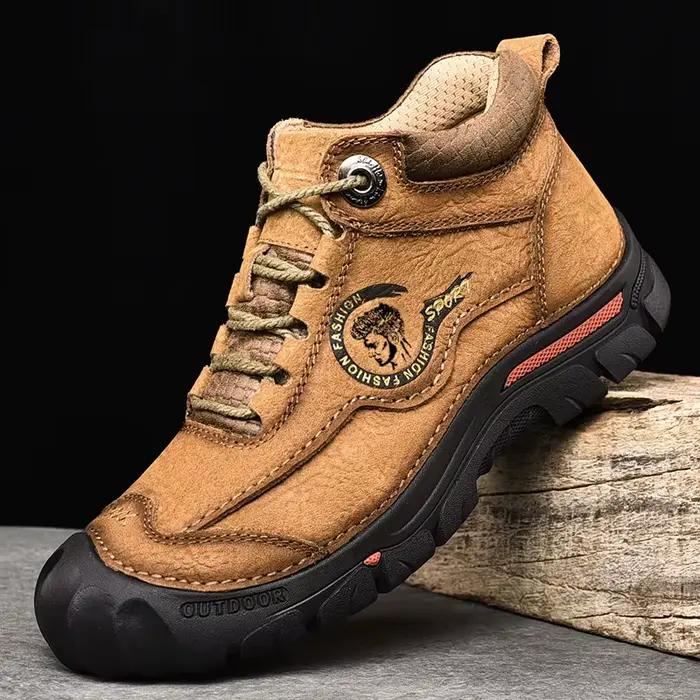 Bottes Yeinshaars en cuir véritable pour hommes, résistantes à l'usure, confortables, élégantes, pour printemps/automne, randonnée, travail, neige