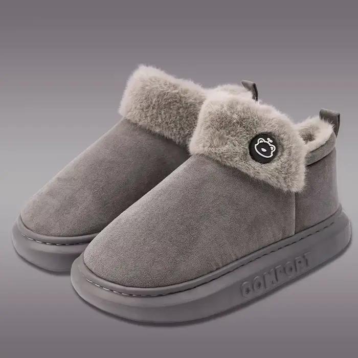 Comwarm hiver fourrure bottes de neige pour femmes en plein air bottines plate-forme maison bottes doublure en peluche confortable chaud femmes coton bottes
