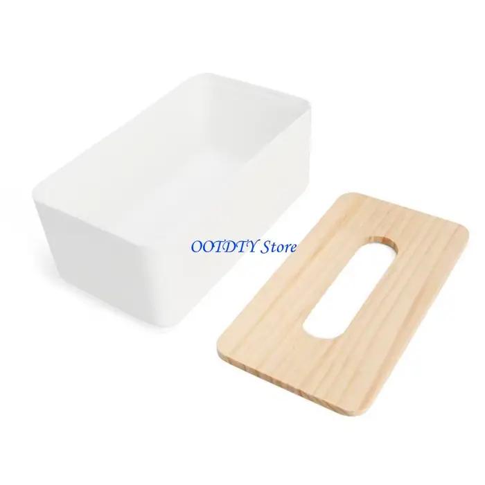 Distributeur boîte à mouchoirs 367A, couvercle en bois, support rangement papier, serviette pour organisateur caisse