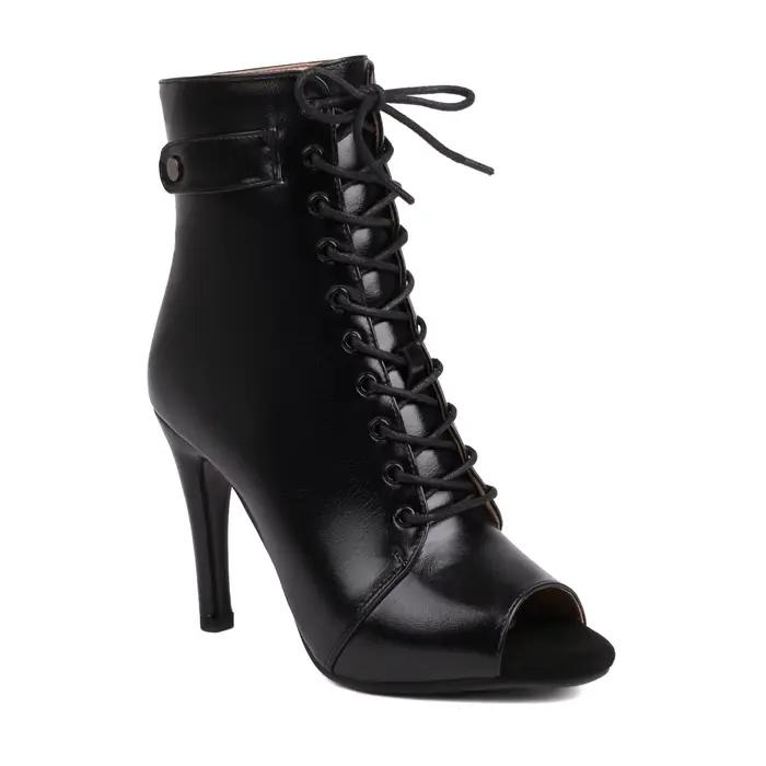 Bottes WEIQILI en cuir artificiel pour danse latine talons fins bottes de fête pour femmes occasions spéciales