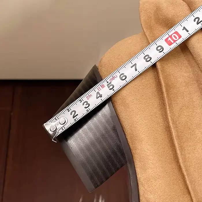Automne hiver Faux daim mi-mollet bottes femmes grande taille talons épais