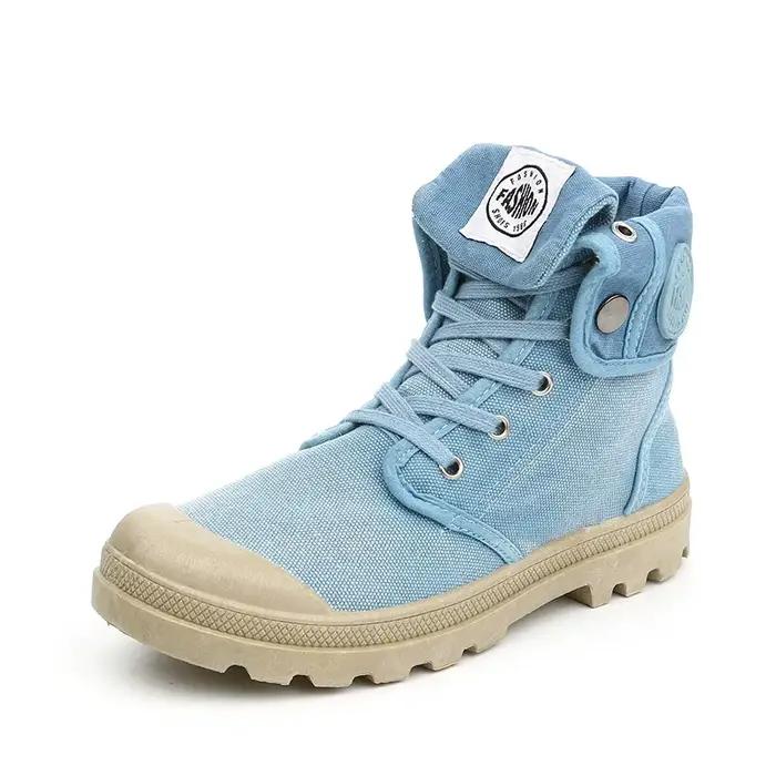Bottes Femme Cheville Toile Chaussures Femmes Militaire Moto