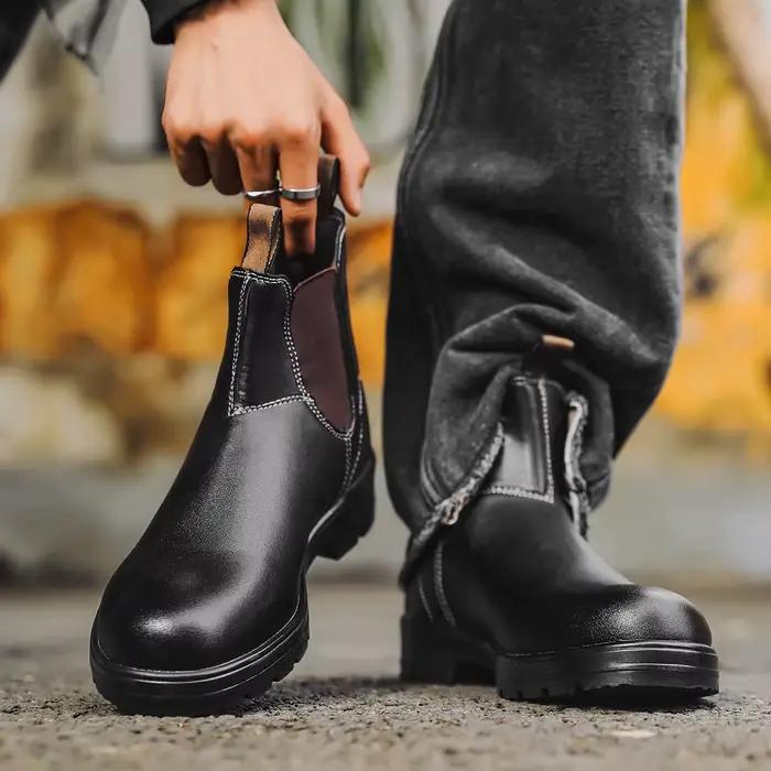 Bottines Chelsea unisexes à la mode, bottines respirantes à enfiler pour Couples, confort nuage, Design élastique, bottes de moto décontractées